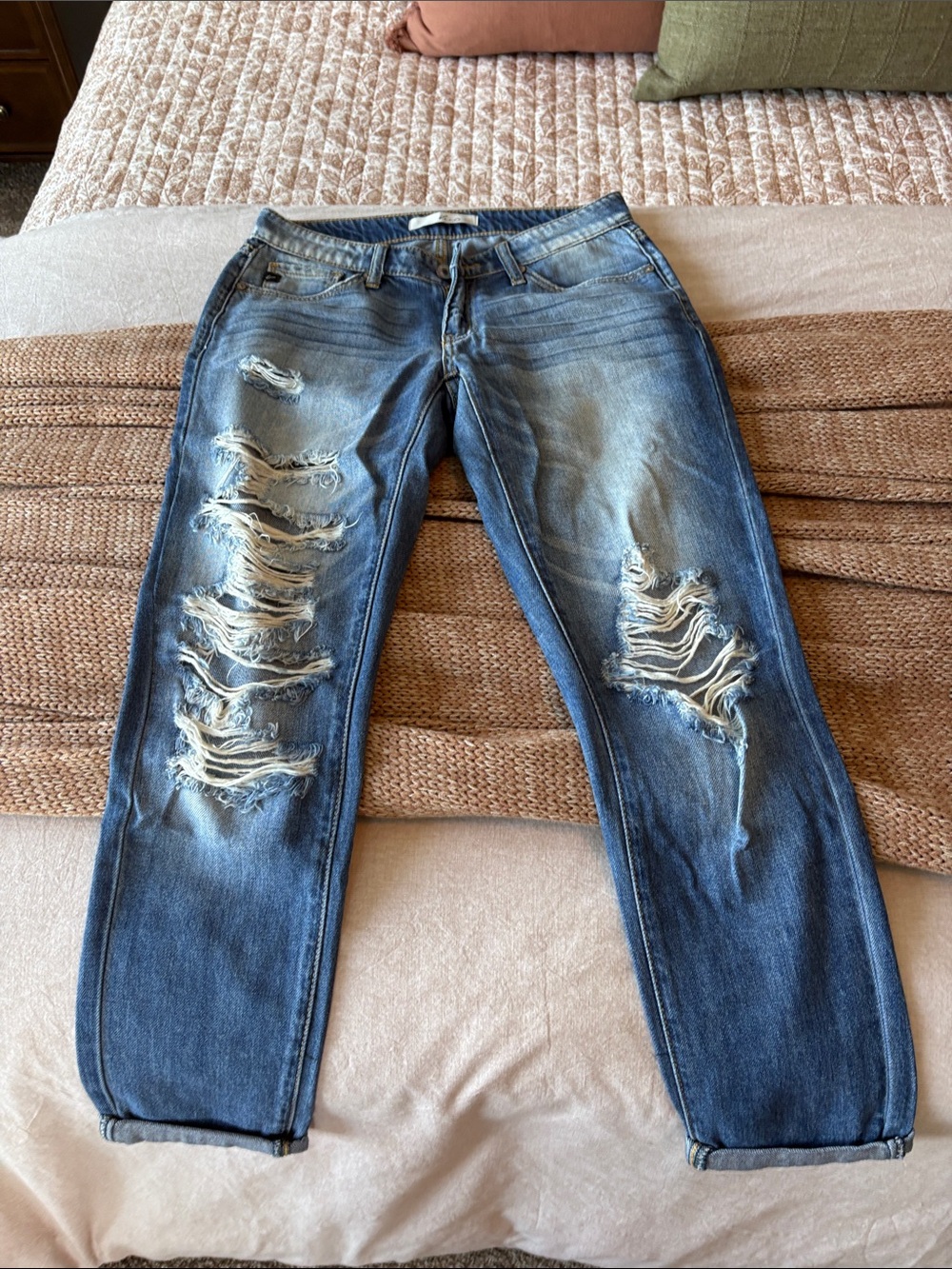 KanCan Distressed Light Blue Boyfriend Jeans